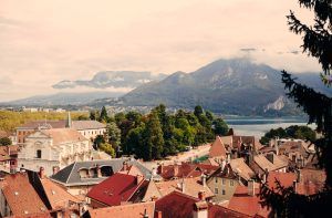 Annecy and its lake seen from the Castle